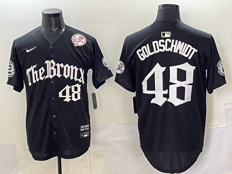 Men New York Yankees 48 Goldschmidt black MLB 2025 Nike jersey 002